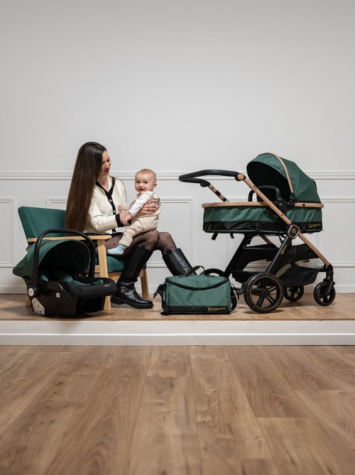 Bebelissimo - 3-in-1 trio-combinatiekinderwagen - autostoeltje 0+ iris – reiswieg - Kiabi Bebelissimo - 3-in-1 trio-combinatiekinderwagen - autostoeltje 0+ iris – reiswieg - Kiabi