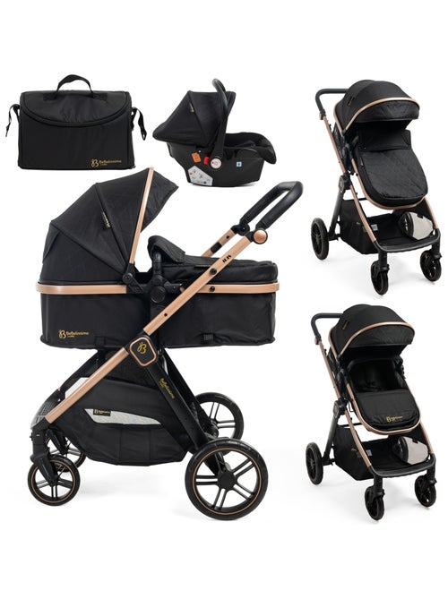 Bebelissimo - 3-in-1 trio-combinatiekinderwagen - autostoeltje 0+ iris – reiswieg - Kiabi Bebelissimo - 3-in-1 trio-combinatiekinderwagen - autostoeltje 0+ iris – reiswieg - Kiabi