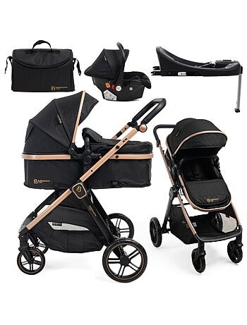 Bebelissimo - 3-in-1 trio-combinatiekinderwagen - autostoeltje 0+ iris – isofix-basis