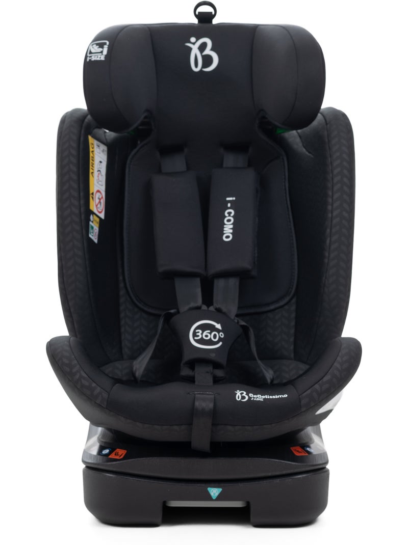 Bebelissimo - autostoeltje met isofix - 360° draaibaar - 40-150 cm - 0-36 kg i-como Zwart - Kiabi