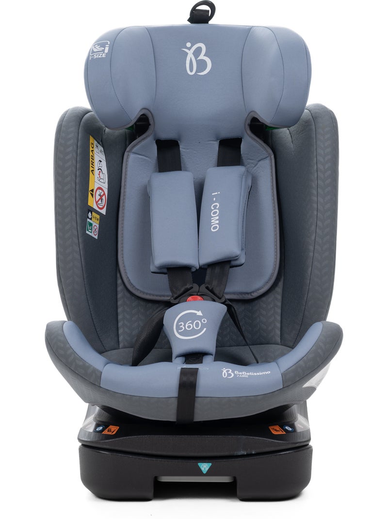 Bebelissimo - autostoeltje met isofix-bevestiging - 360° draaibaar - 40-150 cm - 0-36 kg i-como Grijs - Kiabi