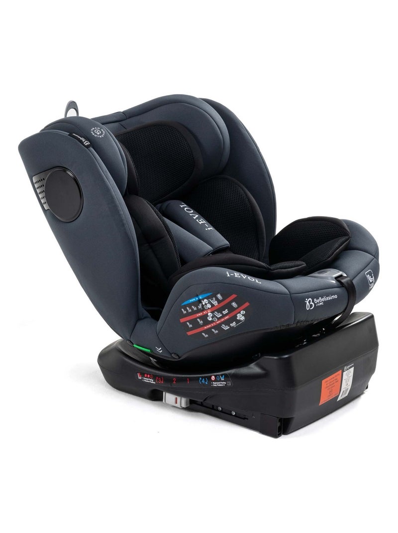 Bebelissimo - isofix-autostoeltje - 360° draaibaar - 40-150 cm - 0-36 kg - i-evol Antracietgrijs - Kiabi
