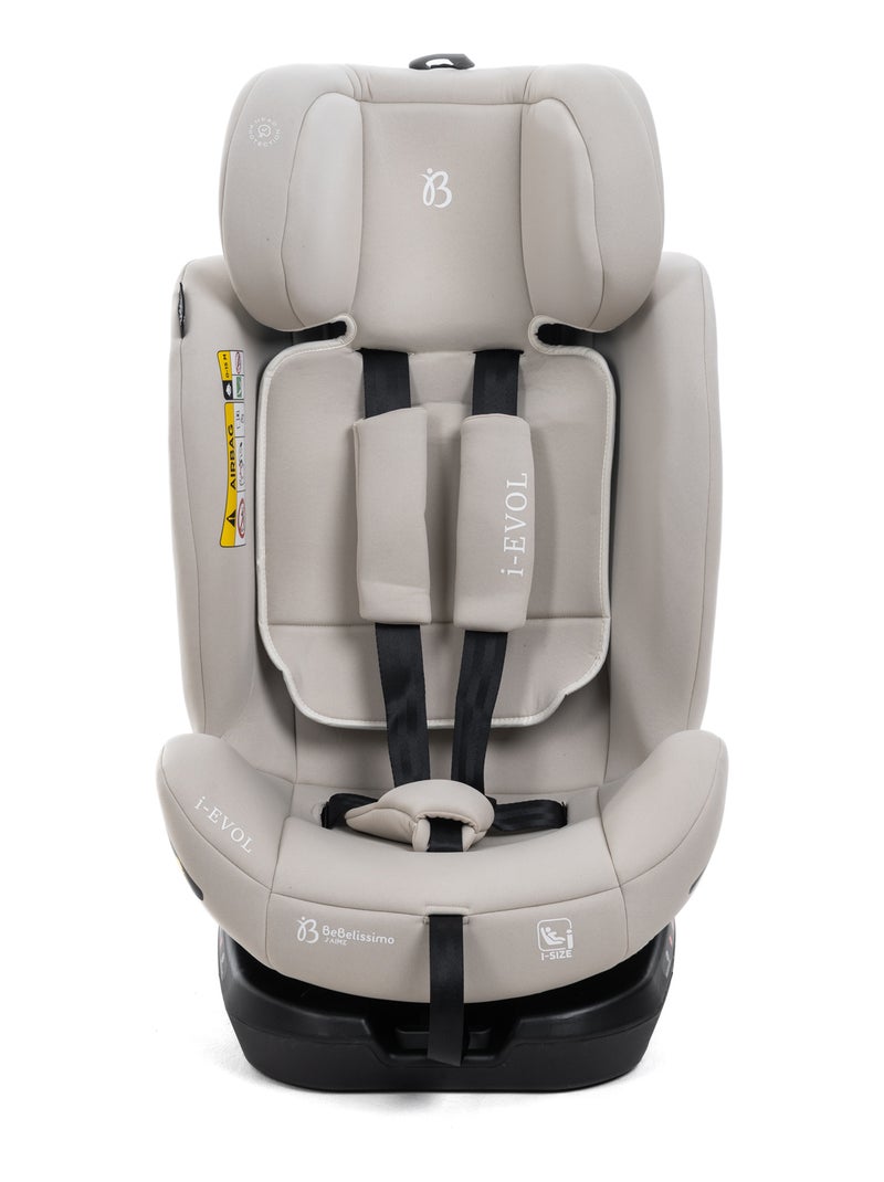 Bebelissimo - isofix-autostoeltje - 360° draaibaar - 40-150 cm - 0-36 kg - i-evol Beige/Wit - Kiabi