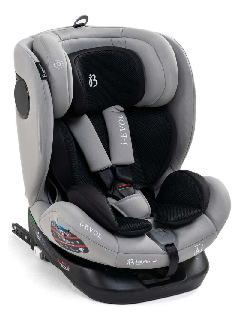 Bebelissimo - isofix-autostoeltje - 360° draaibaar - 40-150 cm -  0-36 kg - i-evol Zilvergrijs - Kiabi
