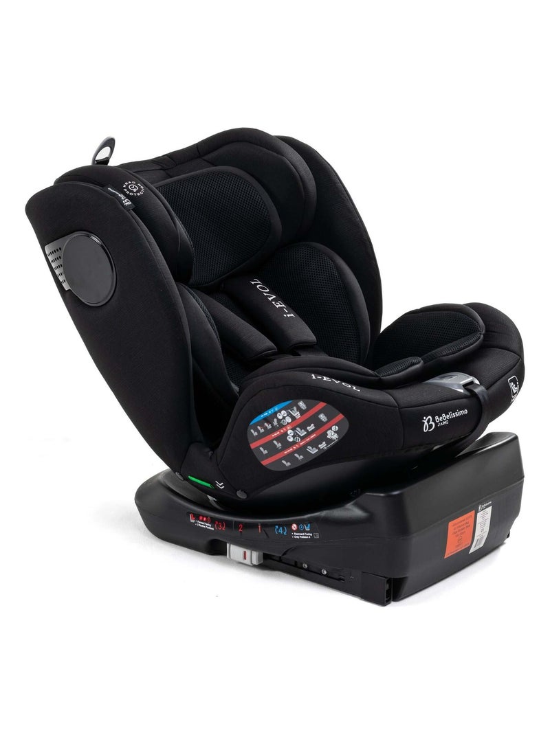 Bebelissimo - isofix-autostoeltje - 360° draaibaar - 40-150 cm -  0-36 kg - i-evol Zwart - Kiabi