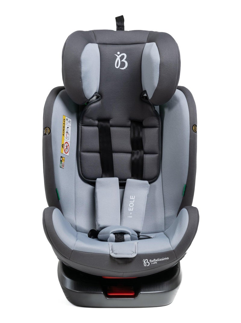 Bebelissimo - isofix-autostoeltje - 360° draaibaar - groep 0+/1/2/3 - (0-36 kg) - i-eole Grijs - Kiabi