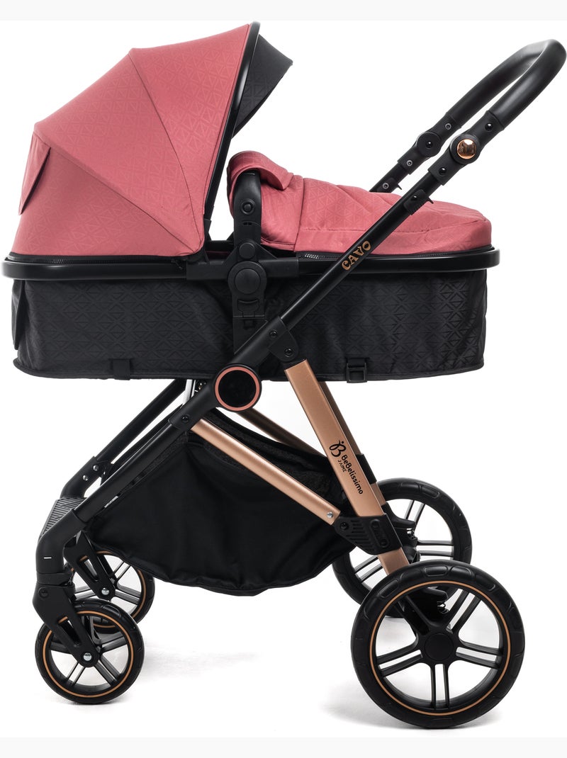 BEBELISSIMO - Poussette combinée trio 3 en 1 - siège auto 0+ IRIS – base Isofix Bordeaux - Kiabi