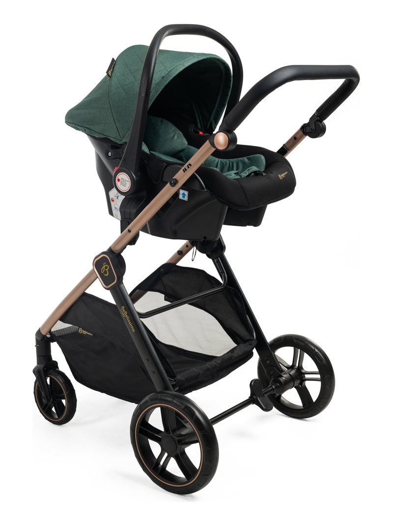 BEBELISSIMO - Poussette combinée trio 3 en 1 - siège auto 0+ IRIS – nacelle Vert - Kiabi