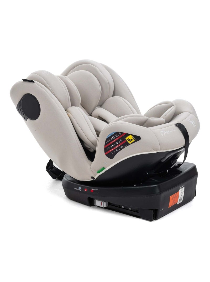Bebelissimo - siège auto isofix - pivontant 360 ° - 40-150 cm -  0-36kg- i- evol Beige/Blanc - Kiabi