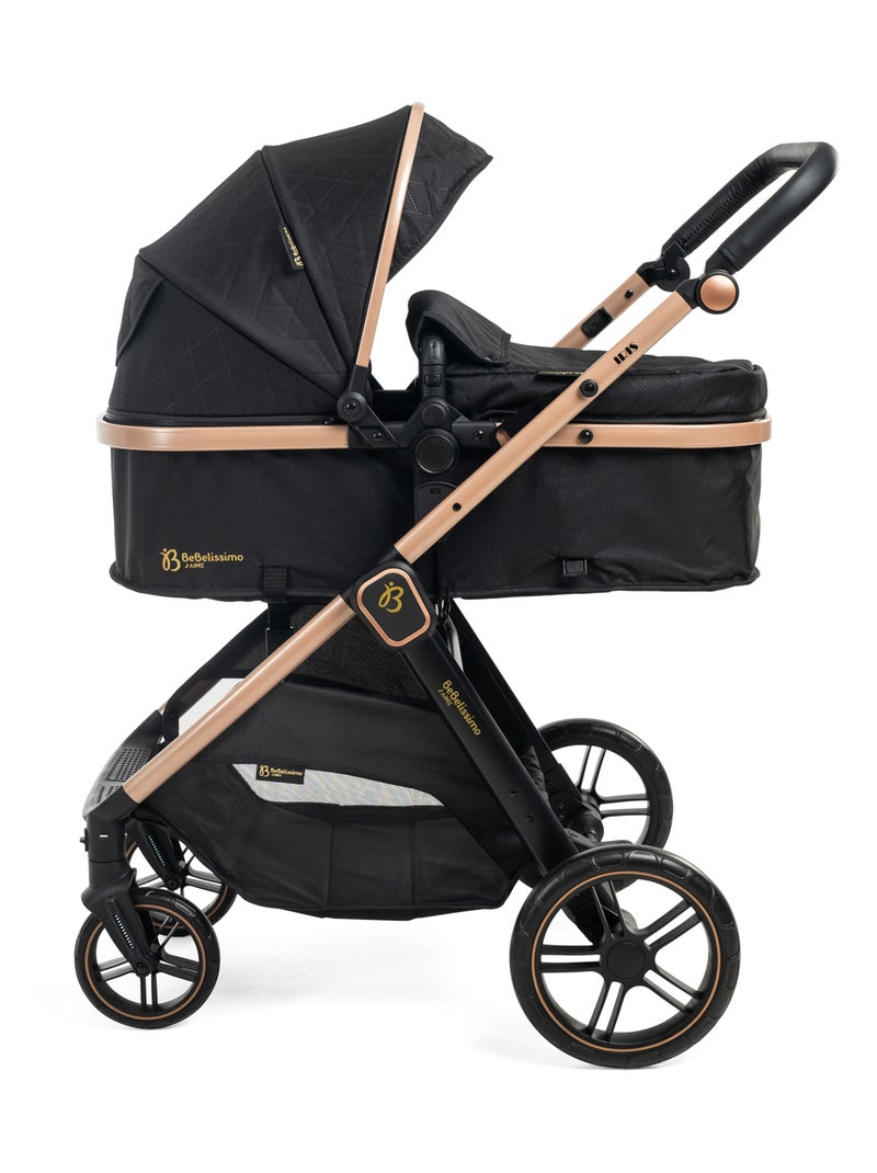 Bebelissimo - verstelbare kinderwagen - combinatie - 2-in-1 - gewicht 0-22 kg - iris Zwart - Kiabi
