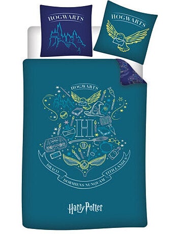 Beddengoed Harry Potter Zweinstein 140x200 cm + Sloop 63x63 cm 100% Polyester