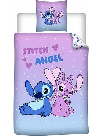 Beddengoed Stitch & Angel Disney 140x200 cm + Sloop 65x65 cm Katoenmix Omkeerbaar