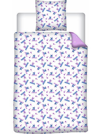 Beddengoed Stitch & Angel Disney 140x200 cm + Sloop 65x65 cm Katoenmix Omkeerbaar