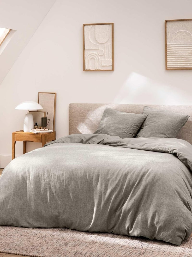 Beddengoed van Katoen Meline PROMO LINGE Antracietgrijs - Kiabi