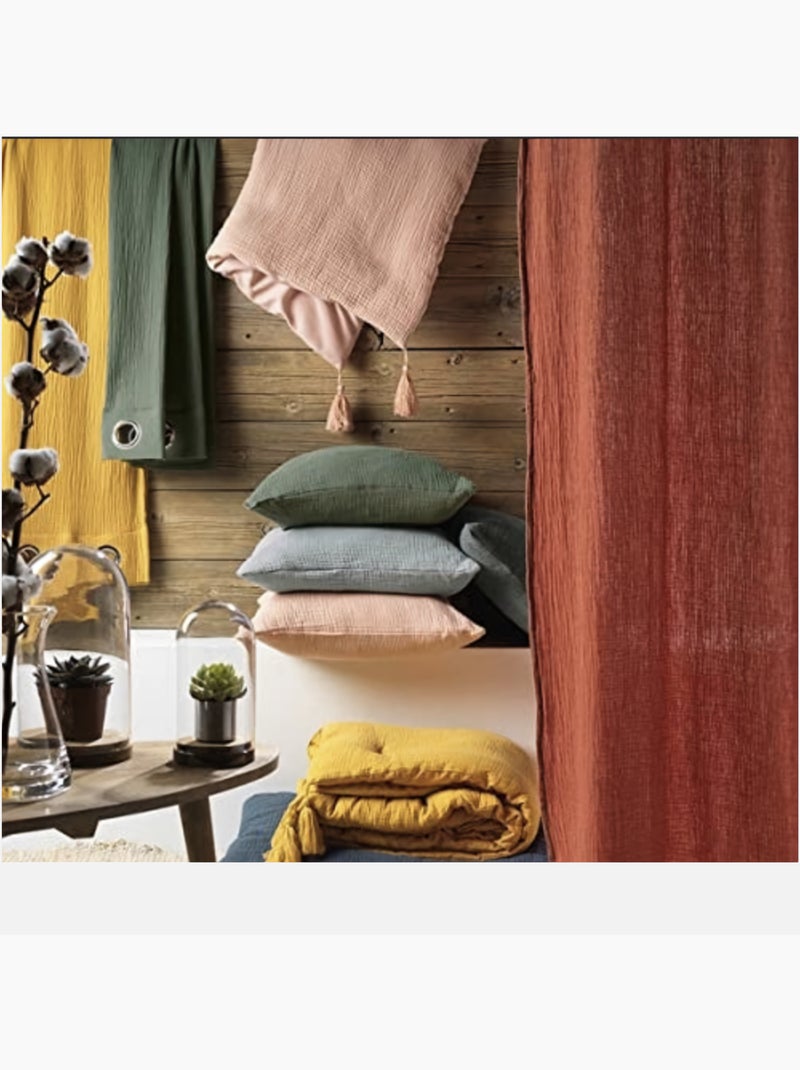 Beddengoed van katoenen gaas Alia PROMO LINGE Geel - Kiabi