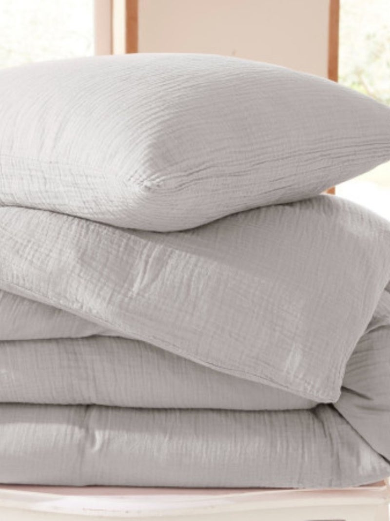 Beddengoed van katoenen gaas alia promo linge Lichtgrijs - Kiabi