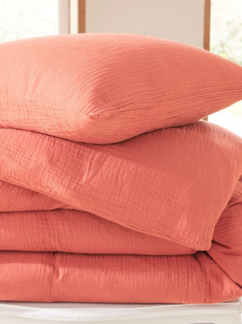 Beddengoed van katoenen gaas alia promo linge Roze - Kiabi