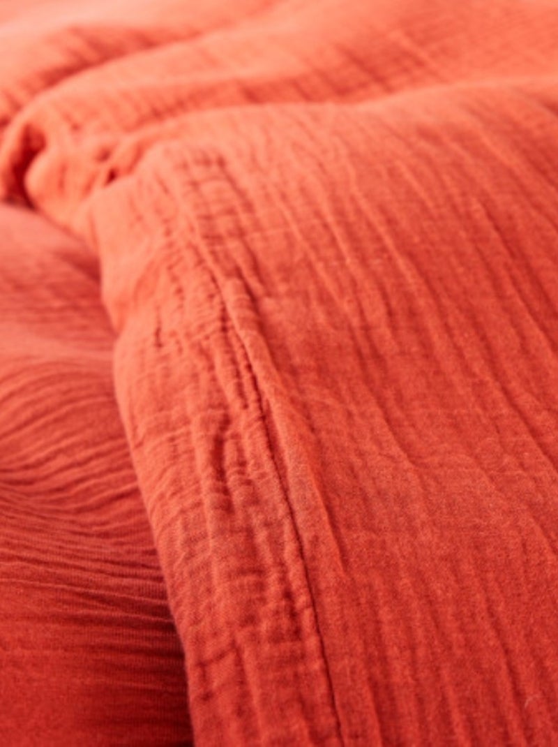 Beddengoed van katoenen gaas alia promo linge Terracotta - Kiabi