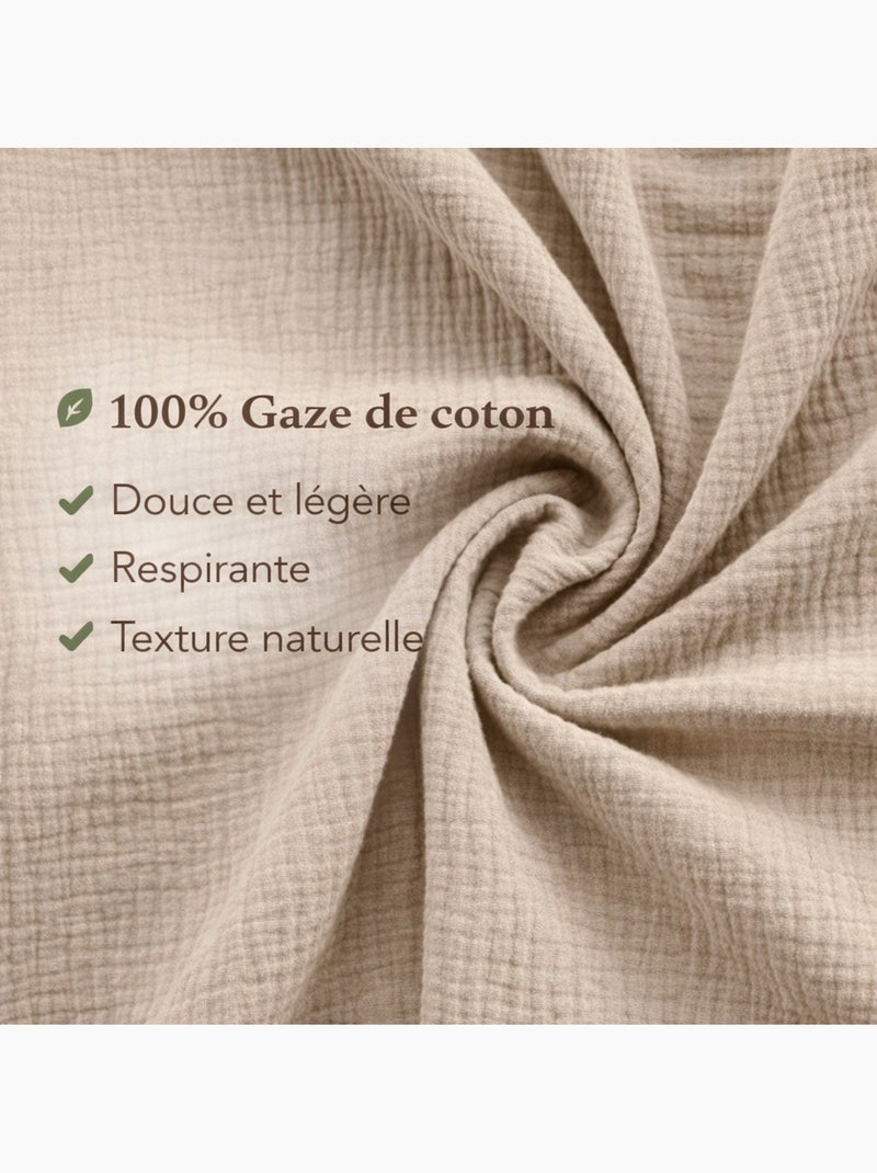 Beddengoed van katoenen gaas Alia PROMO LINGE Zandbeige - Kiabi