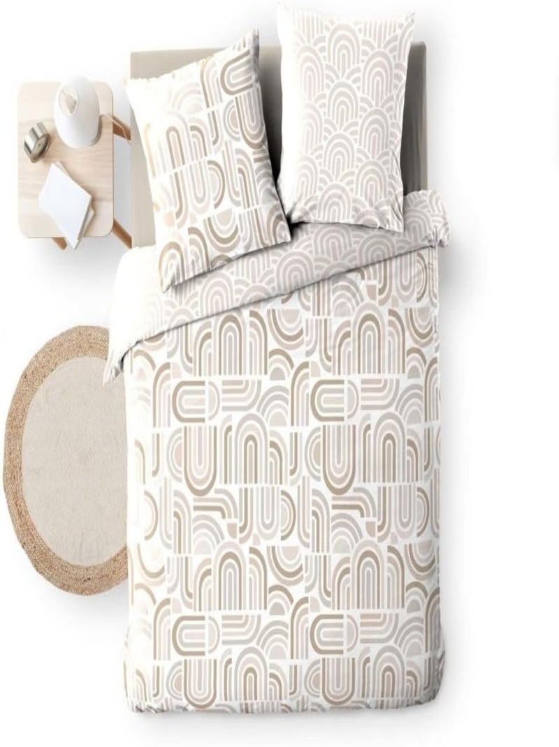 Beddengoed van Microvezel pandoris Douceur d'Intérieur Beige - Kiabi