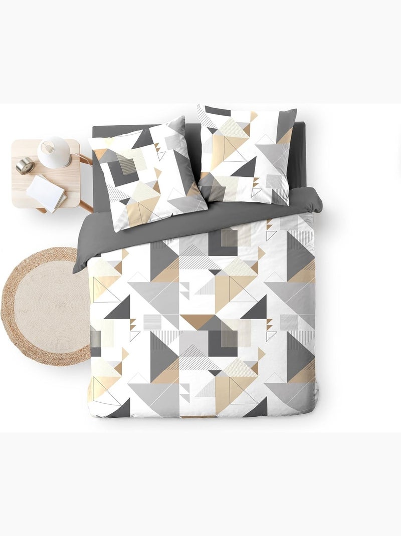 Beddengoed van Microvezel Trigone Douceur d'Intérieur Beige - Kiabi