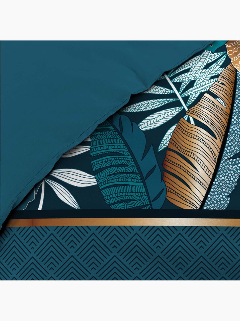 Beddengoedset alianor exotische bladeren Blauw - Kiabi