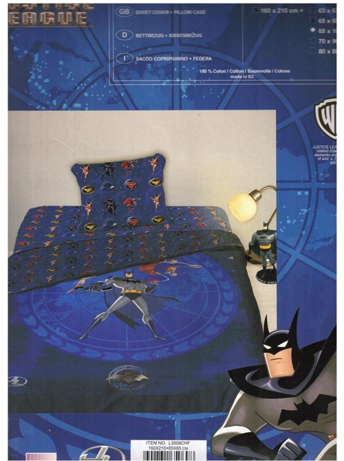 Beddengoedset 'Batman' van katoen – Dekbedovertrek 160x210 cm, kussensloop 65x100 cm - Kiabi