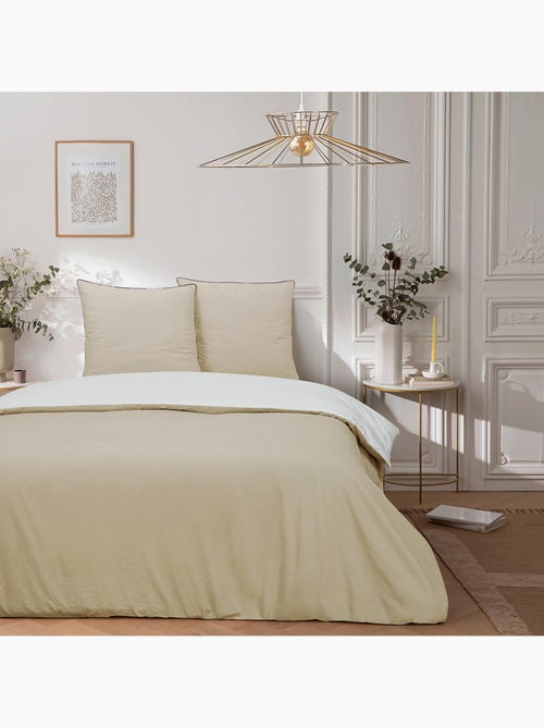 Beddengoedset dubbel bicolour met knoopsluiting Vicky – Future Home - Kiabi Beddengoedset dubbel bicolour met knoopsluiting Vicky – Future Home - Kiabi