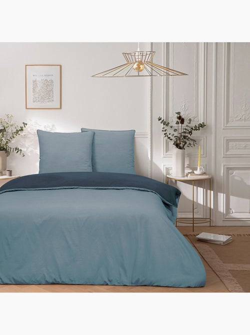Beddengoedset dubbel bicolour met knoopsluiting Vicky – Future Home - Kiabi Beddengoedset dubbel bicolour met knoopsluiting Vicky – Future Home - Kiabi