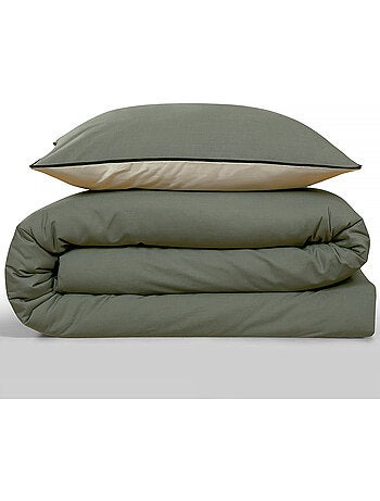 Beddengoedset dubbel bicolour met knoopsluiting Vicky – Future Home