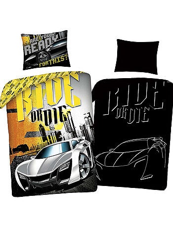 Beddengoedset 'Fast and Furious' katoen bedrukt – 140x200, kussensloop 70x90 Fast and Furious