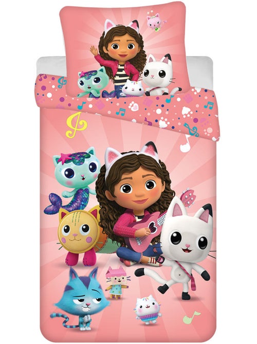 Beddengoedset Gabby's poppenhuis 140x200 cm - Dekbedovertrek kinderen - Kiabi