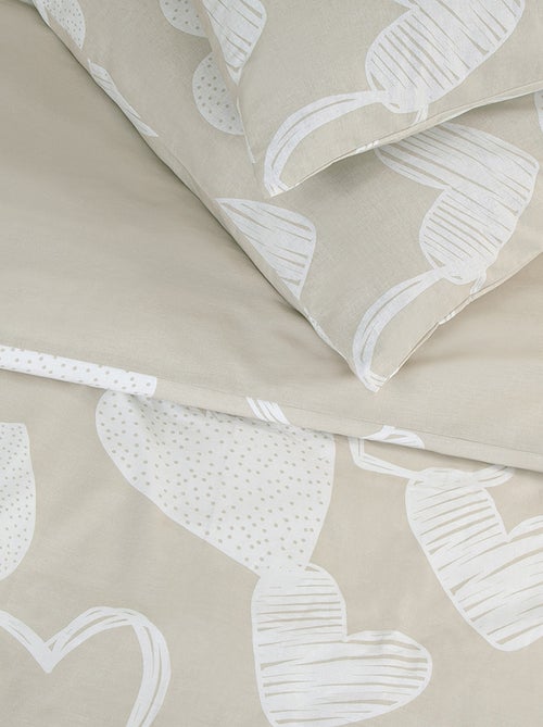 Beddengoedset katoen met hartmotief – Oeko-Tex Future Home - Kiabi