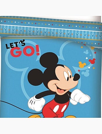 Beddengoedset omkeerbaar Mickey van microvezel polyester 140x200