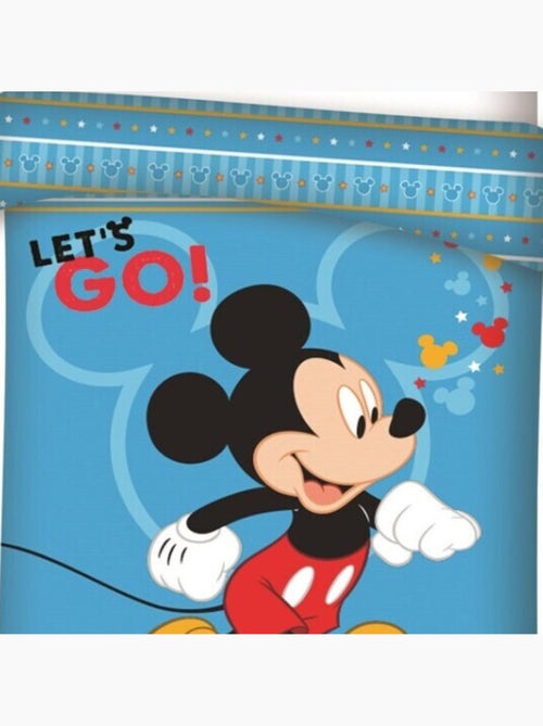 Beddengoedset omkeerbaar Mickey van microvezel polyester 140x200 - Kiabi