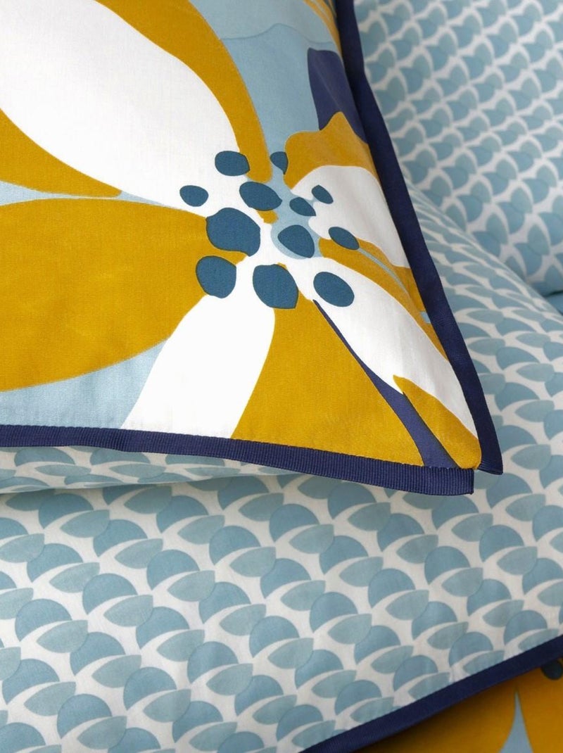Beddengoedset perkal 'FLORE' 2 persoons - OEKO-TEX - Future Home Blauw - Kiabi