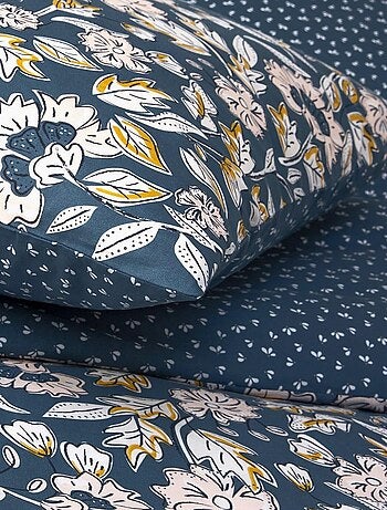 Beddengoedset van percale met bloemenprint voor twee personen, 70 draden per inch.