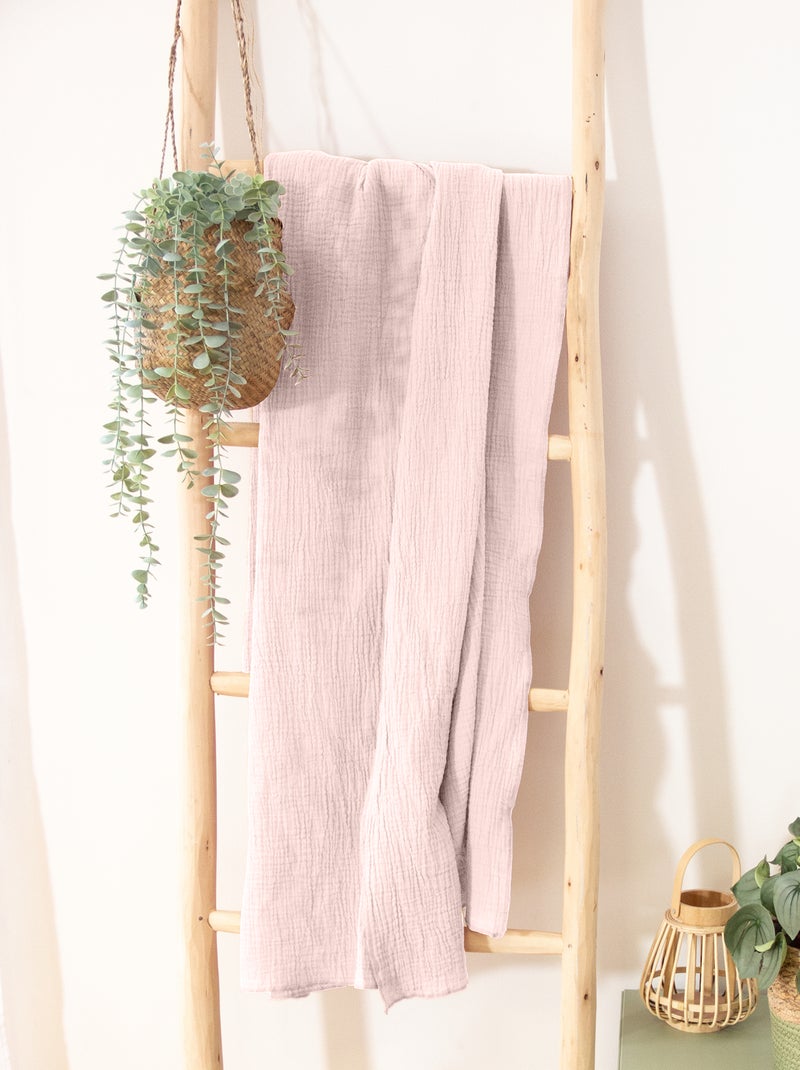 Beddensprei van zachte katoen voor eenpersoonsbed 130x160 cm roze - Kiabi