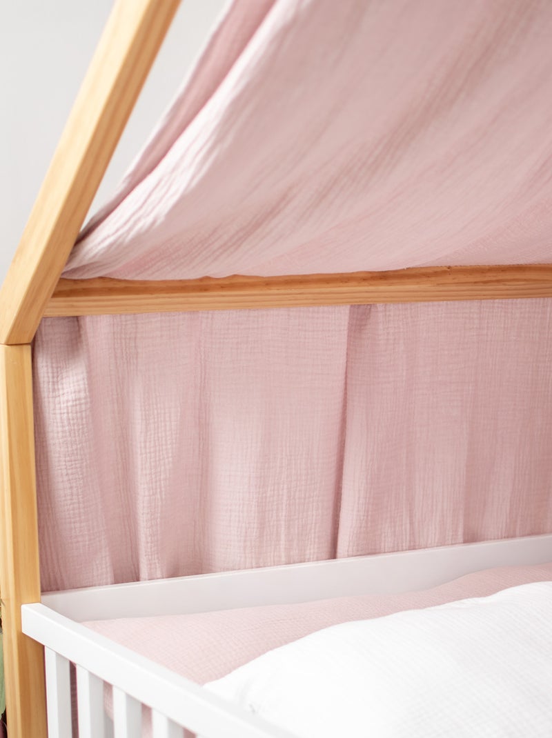 Bedhemel in hutstijl, katoenen gaze, jeanne | sevira kids Roze - Kiabi
