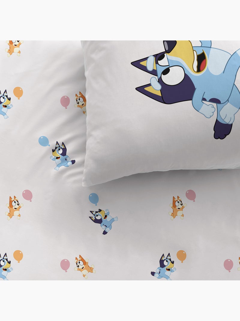 Bedlinnen set bedrukt 100% katoen, bluey party Beige - Kiabi
