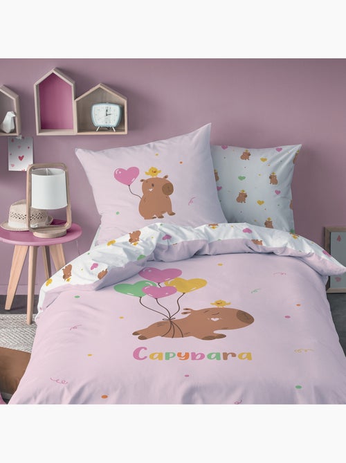 Bedlinnen set bedrukt 100% katoen, capybara - Kiabi