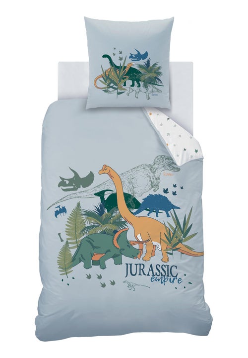 Bedlinnen set bedrukt 100% katoen, dino jungle - Kiabi