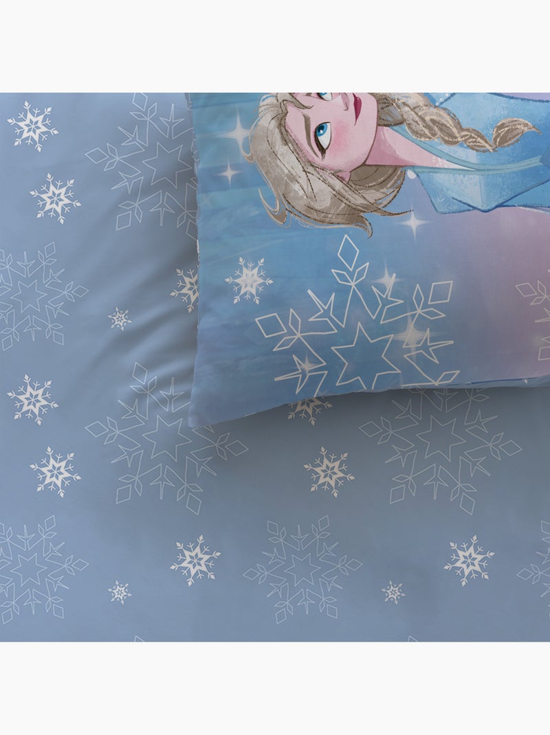 Bedlinnen set bedrukt 100% katoen, disney home frozen 2 frozenia Blauw - Kiabi