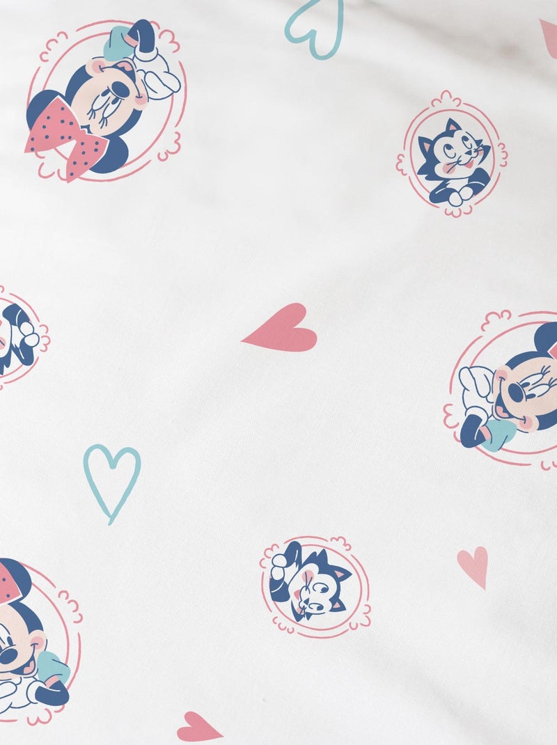 Bedlinnen set bedrukt 100% katoen, disney home minnie little friend Wit - Kiabi