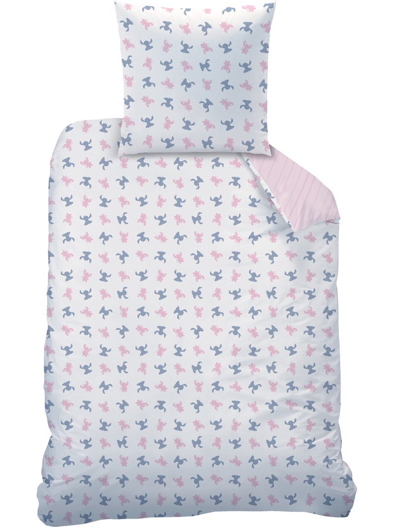 Bedlinnen set bedrukt 100% katoen, disney home stitch amour Roze - Kiabi
