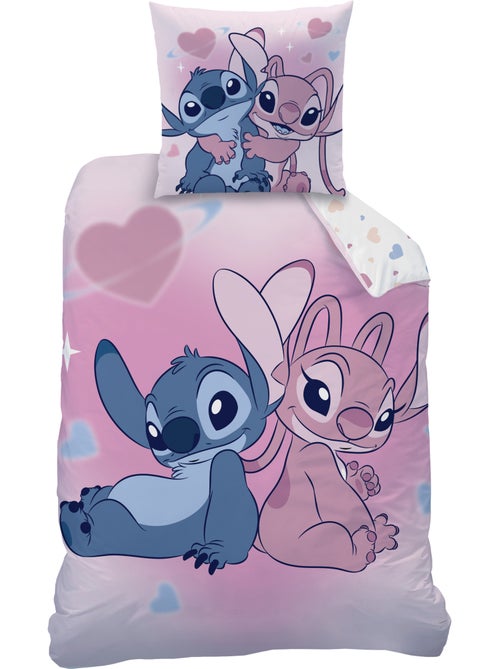 Bedlinnen set bedrukt 100% katoen, disney home stitch bisous - Kiabi