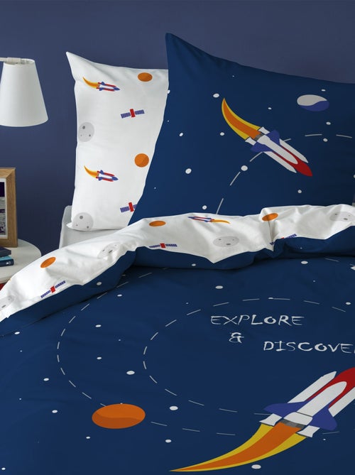 Bedlinnen set bedrukt 100% katoen, explore space - Kiabi Bedlinnen set bedrukt 100% katoen, explore space - Kiabi