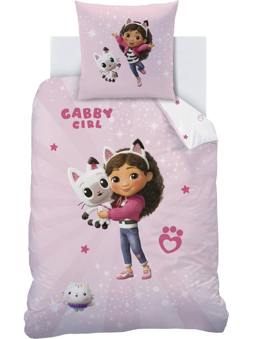 Bedlinnen set bedrukt 100% katoen, gabby dollhouse tendresse - Kiabi