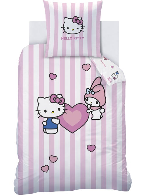 Bedlinnen set bedrukt 100% katoen, hello kitty classic - Kiabi