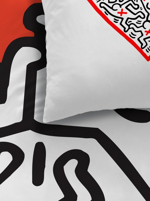 Bedlinnen set bedrukt 100% katoen, keith haring red love - Kiabi Bedlinnen set bedrukt 100% katoen, keith haring red love - Kiabi